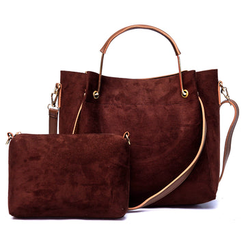 Etude Handbag (2 Piece) – Brown (Suede)