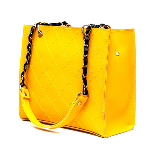 Mystic Handbag (With Stylish Chain Strap) – Yellow